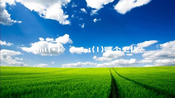 count(*)  count(1)哪个更快？
