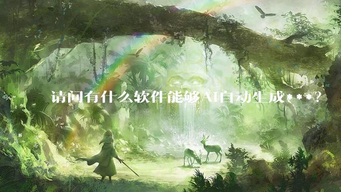请问有什么软件能够AI自动生成***？